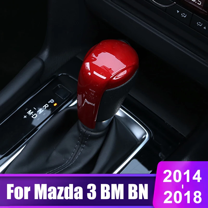 

For Mazda 3 BM BN 2014 2015 2016 2017 2018 ABS Carbon Fiber Car Gear Head Shift Handle Sleeve Cover Trim Sticker Accessories