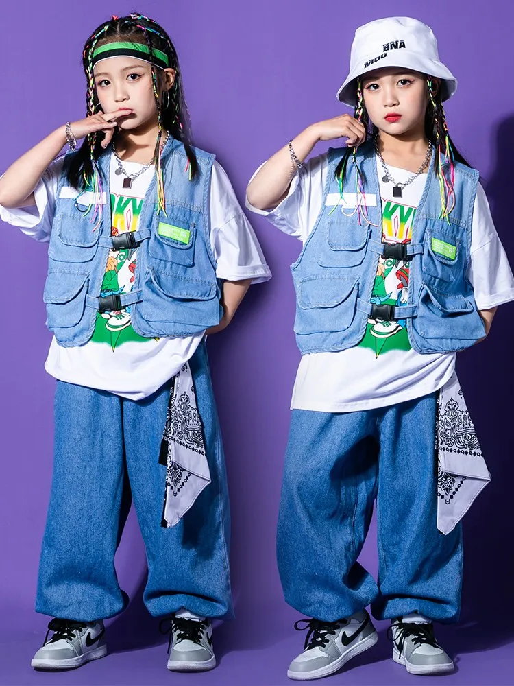 

Модные джазовые современные танцевальные костюмы, Свободный жилет, одежда в стиле хип-хоп, детская одежда для бальных танцев в стиле хип-хоп...