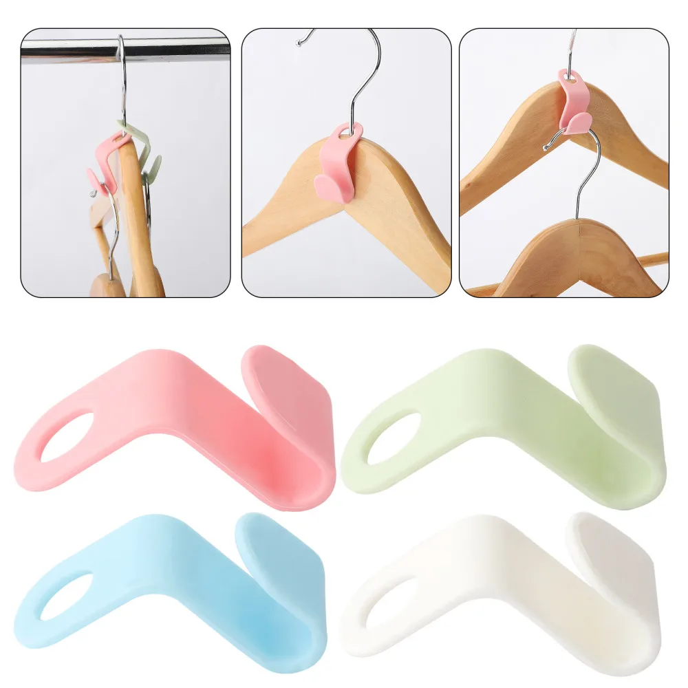 

80pcs/pack Clothes Hanger Connector Hooks For Dresses Shirts Pants Cascading Multicolor Wardrobe Coat Organizer Rack Holder