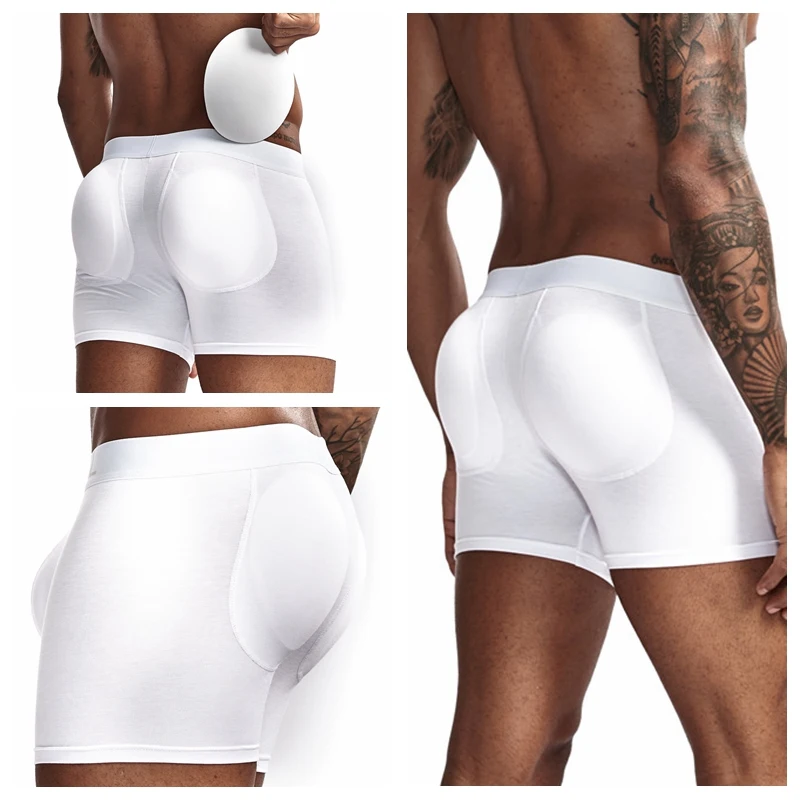 

Functional Men's Underwear Pad Filling Butt Enhancement Boxer Briefs Fake Ass Push Up Cup Male Underpants Gym Boys Trunks Shorts