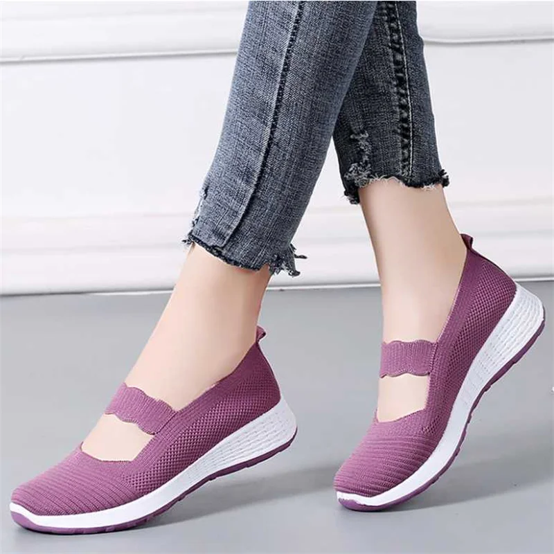 Women's Flat Shoes Slip on Walking Jogging Loafers Summer Comfortable Women Old Man Shoes Soft Sole Pedal Moccasin Zapatos Mujer