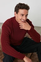 trendyol male thick ribbed turtleneck knitwear sweater tmnaw21kz0392