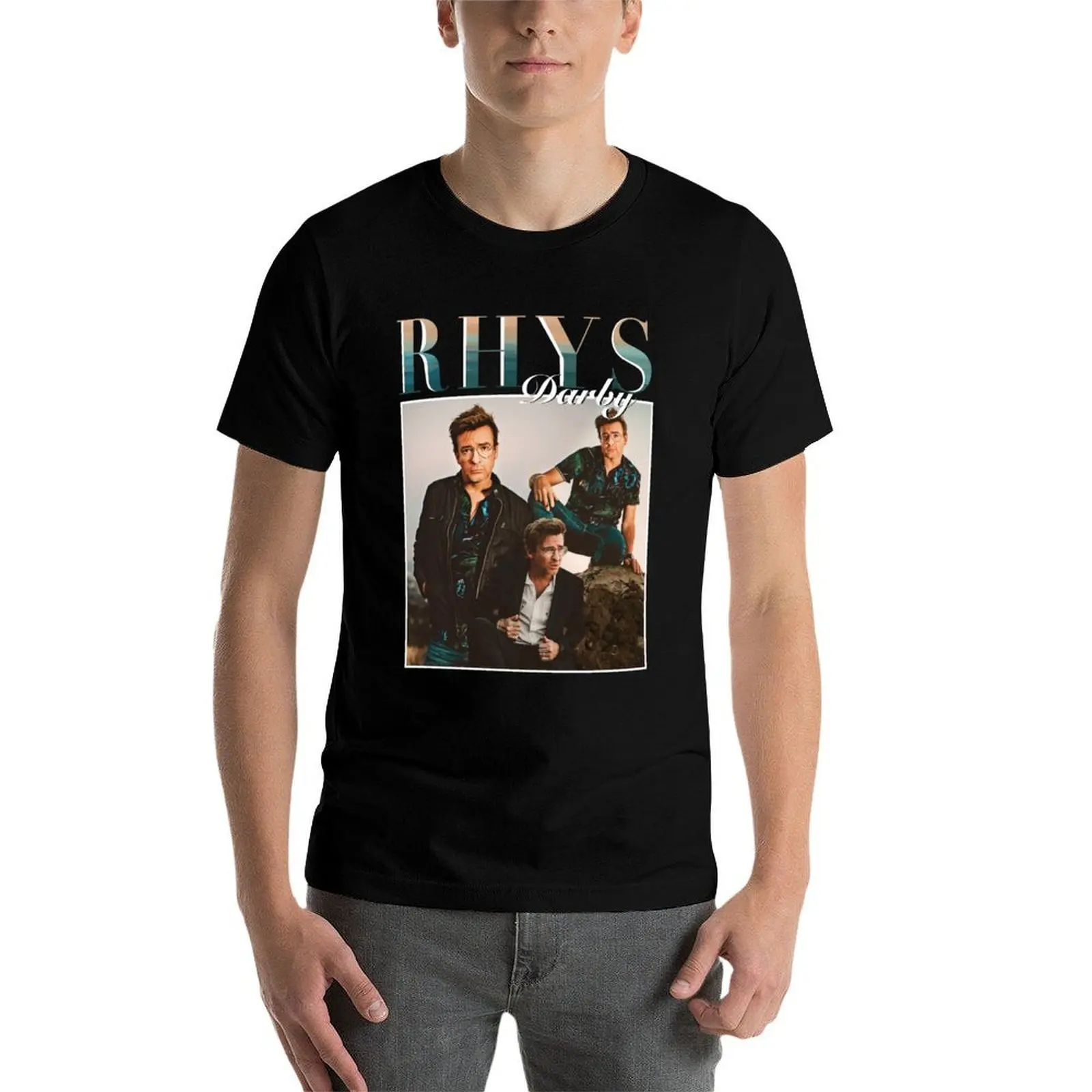 Фото Футболка Rhys Darby T T-Shirt с простым принтом в стиле линейного искусства №3