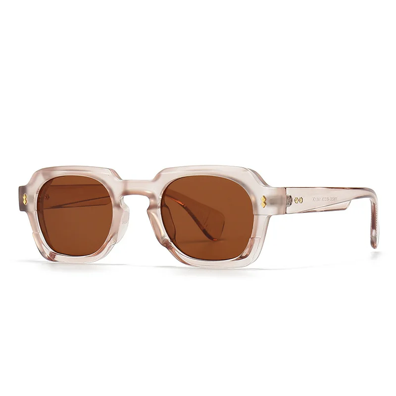 

Солнцезащитные очки с квадратными заклепками для мужчин и женщин, винтажные модные роскошные брендовые дизайнерские солнечные очки в маленькой оправе в стиле панк, с защитой от ультрафиолета, в стиле хип-хоп