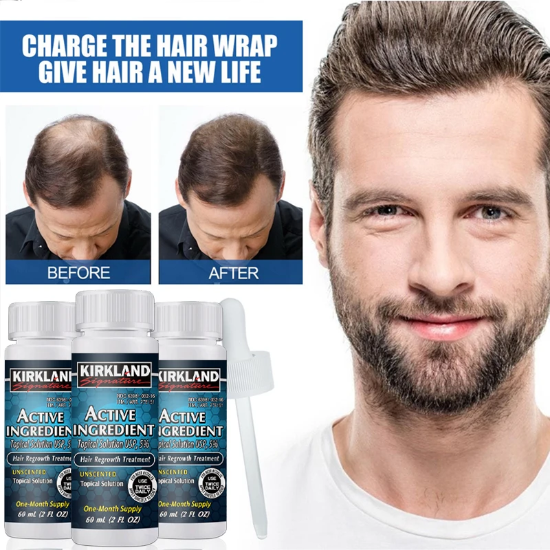 Boxed 6*60ml KirKland Hair Growth Essence 5% Active Ingredient Male Hair Loss Hair External Use，Hair Loss Solutions
