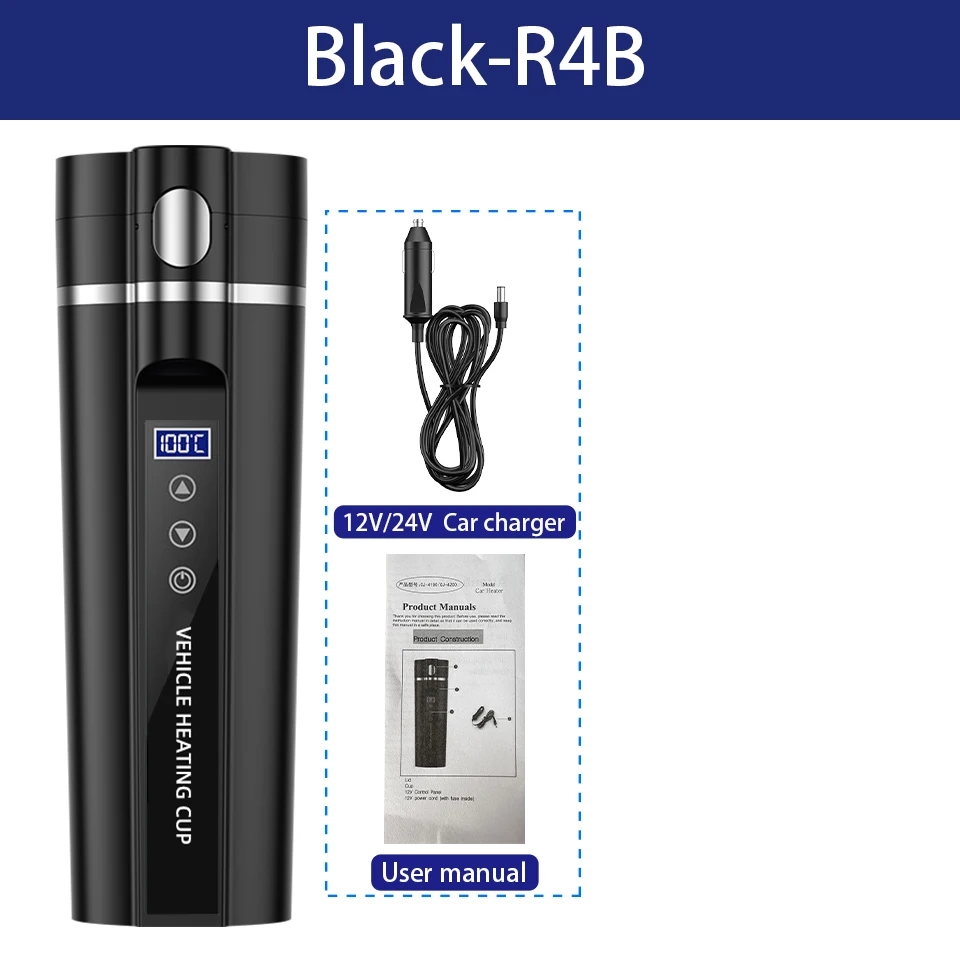 

450 мл портативная автомобильная чашка с подогревом 12 В 24 В всплывающая крышка интеллектуальный сенсорный экран контроль температуры из нержавеющей стали дорожная термокружка