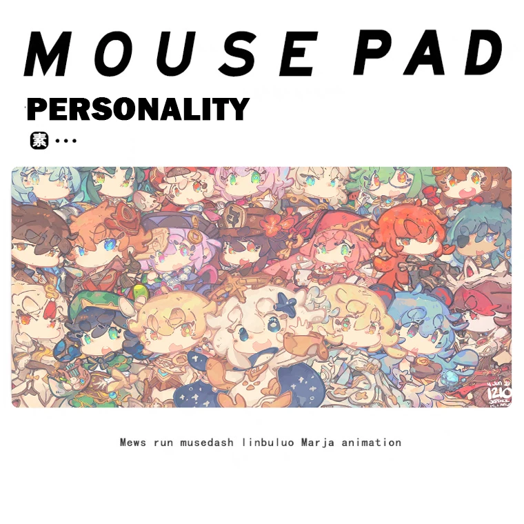 Mouse Pad Q Cartoon Anime Genshin Mousepad Impact Jr-pencil Desk Mat Kawaii Gamer 900x400 Office Accessories Pc Xxl Mice