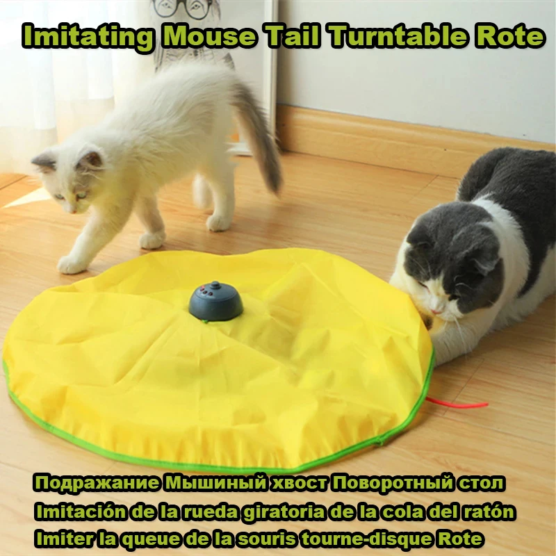 

Automatic Motion Mouse Undercover Pet Cat Electric Speeds Interactive Toys For Moving Fabric Feather Toy Cat 4 Smart Toy