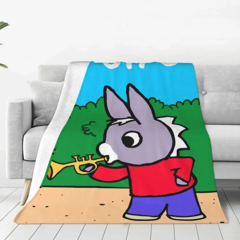 

Trotro Cartoon Knitted Blankets Kawaii Plush Throw Blanket Airplane Travel Decoration Soft Warm Bedspreads