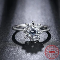 hoyon 925 silver color diamond style jewelry fine ring for women anillos de bizuteria gemstone diamante engagement flower ring
