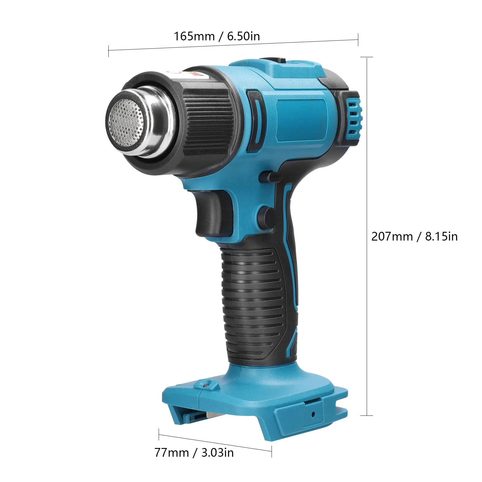 Cordless Handheld Hot Air Gun Machine Lithium Rechargeable Heating Equipment Temperatures Adjustable Power Tool with 2 Nozzles |