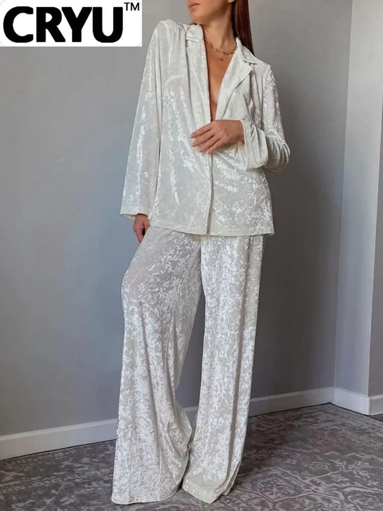 

Bornladies 2023 Spring Women's Homewear 2 Pice Set Long Sleeve Loose Top & Wide Leg Trousers Pajamas Casual Lazy Suit