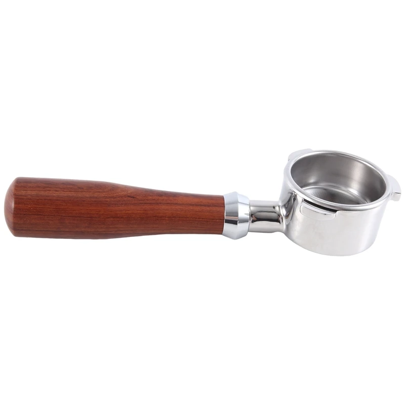 

1 Piece 54Mm Bottomless Portafilter Espresso Machine Wooden Three Ear Handle Stainless Steel For 870/875/878/880