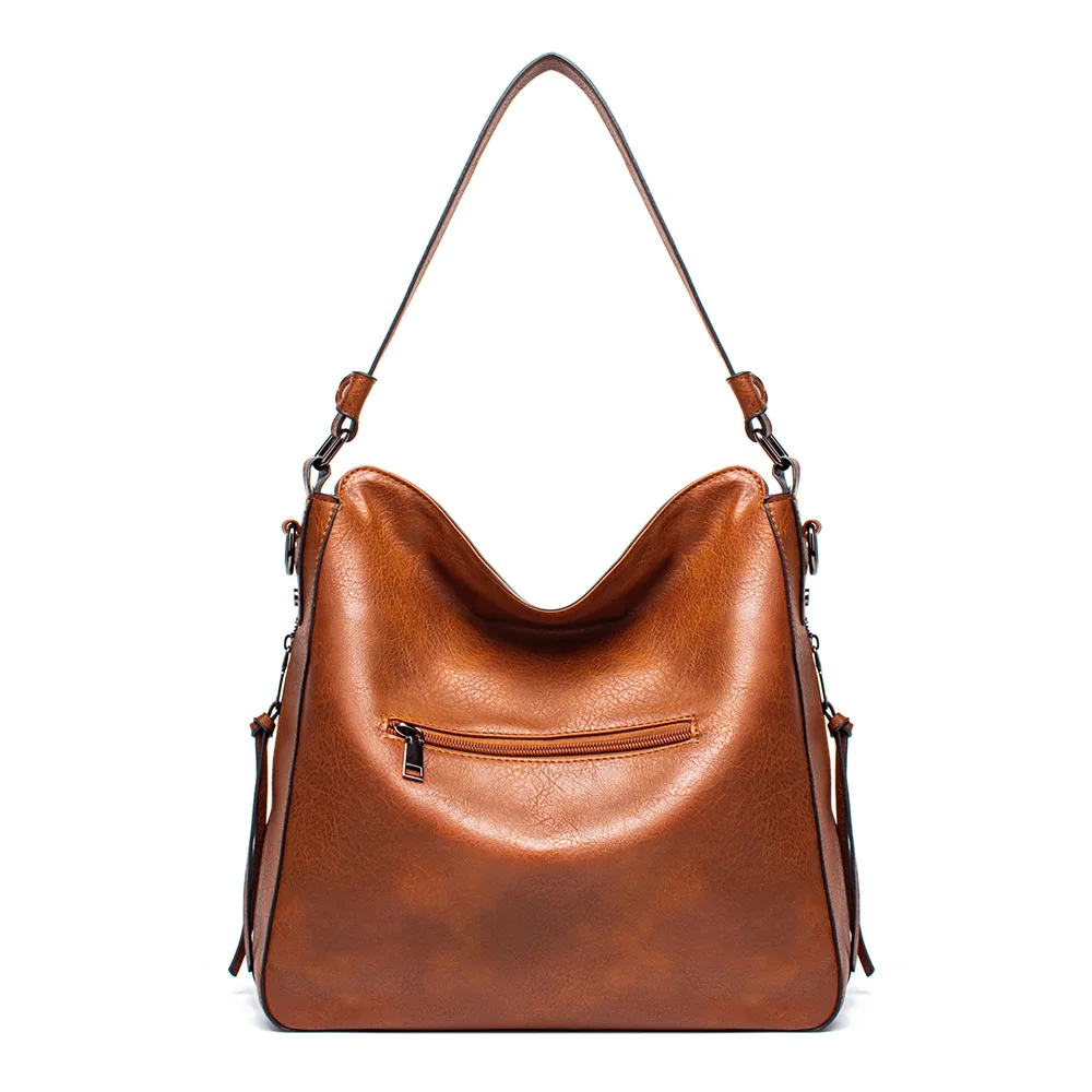 Women's handbag Female Single Shoulder bag Vintage Oil Wax leather Large Capacity Casual bag High quality