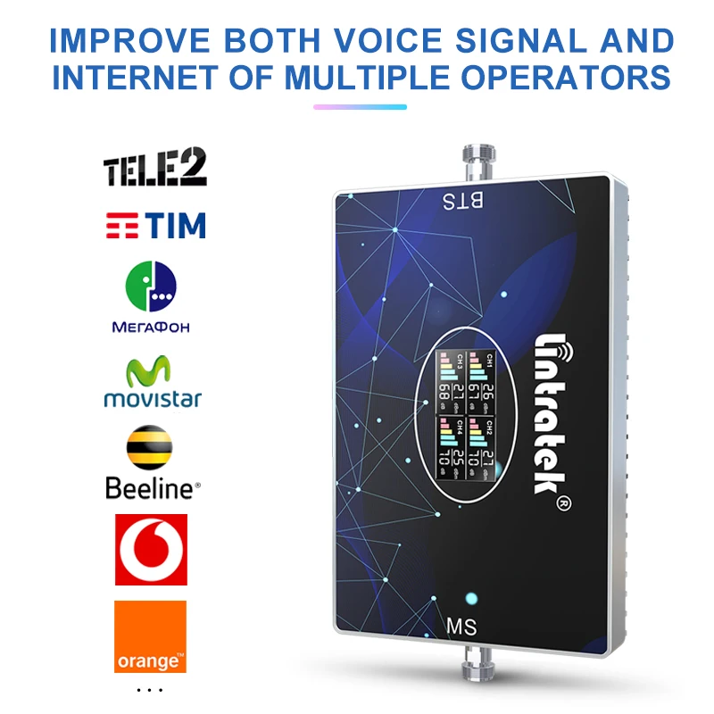 Lintratek 70 дБ четырехдиапазонный усилитель сигнала 2G 3G 4G LTE B28 700 850 1700 1900 2600 B7 сотовый