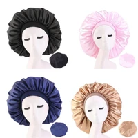 1 pcs satin silk bonnet sleep cap hat elastic wide band for salon bonnet head hair for women long curly natural hair braids
