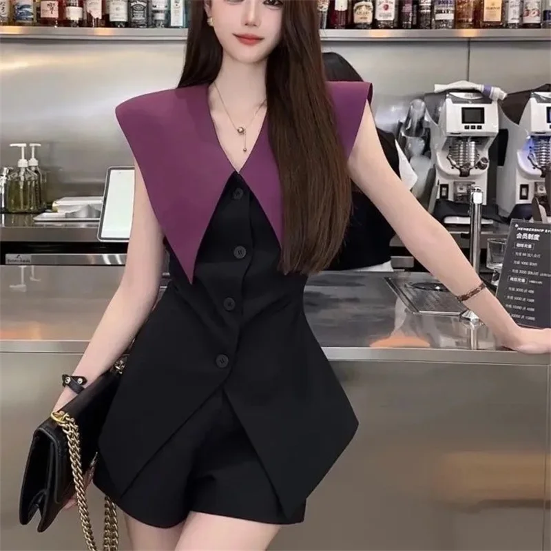 Французский Pure Wind Royal Elder Sister Модный комплект жилета для женщин 2025 Новая летняя