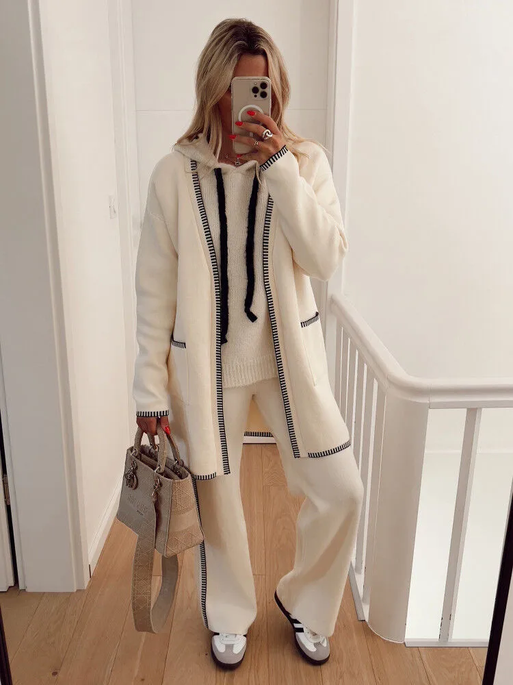 

Куртка женская с двойными карманами, элегантный модный пиджак свободного покроя с длинным рукавом, шикарная Повседневная офисная верхняя одежда, осень 2023