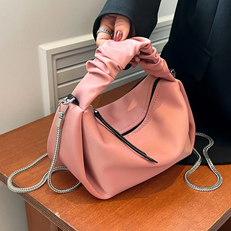 

Женская сумка через плечо с нейлоновой цепочкой, модная трендовая холщовая сумка-мессенджер, высококачественная повседневная красная Сетчатая Сумка на плечо, маленькая квадратная сумка, 2023