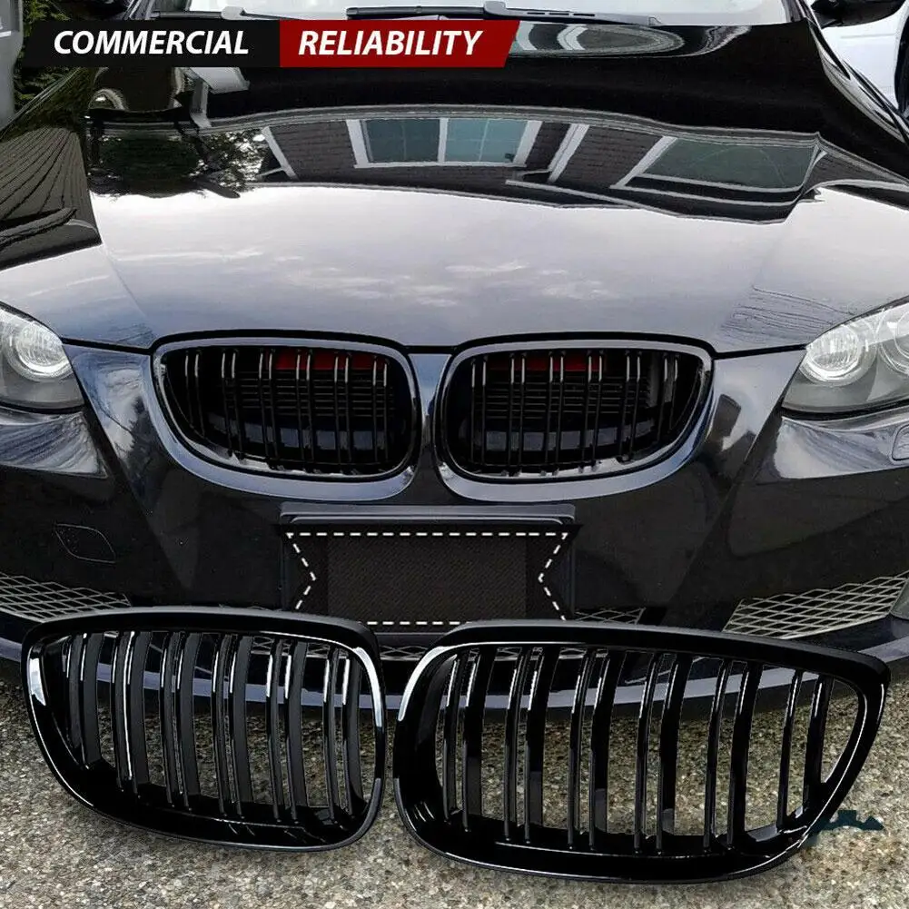 

2pcs Front Bumper Kidney Grill for BMW E92 E93 2006-2009 Dual Line Grille Car Styling Racing Grilles Replacement Part Decoration