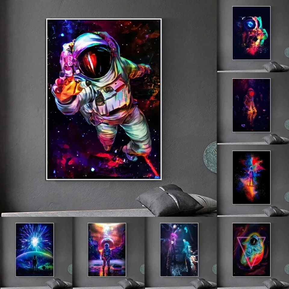 

Colorful Astronaut and Funny DJ Spaceman Diamond Mosaic Cartoon 5D DIY Diamond Painting Art Cross Stitch Full Drill Home Decor