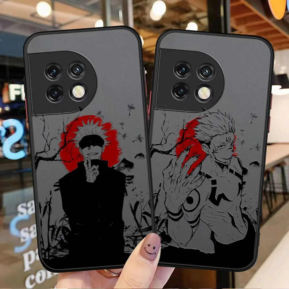

Japan Anime Jujutsu Kaisen Gojo Satoru Matte Phone Case For OnePlus 10 9 8T 8 7T 7 6T 6 5T 5 Nord N100 N10 CE2 CE 2 Black Funda