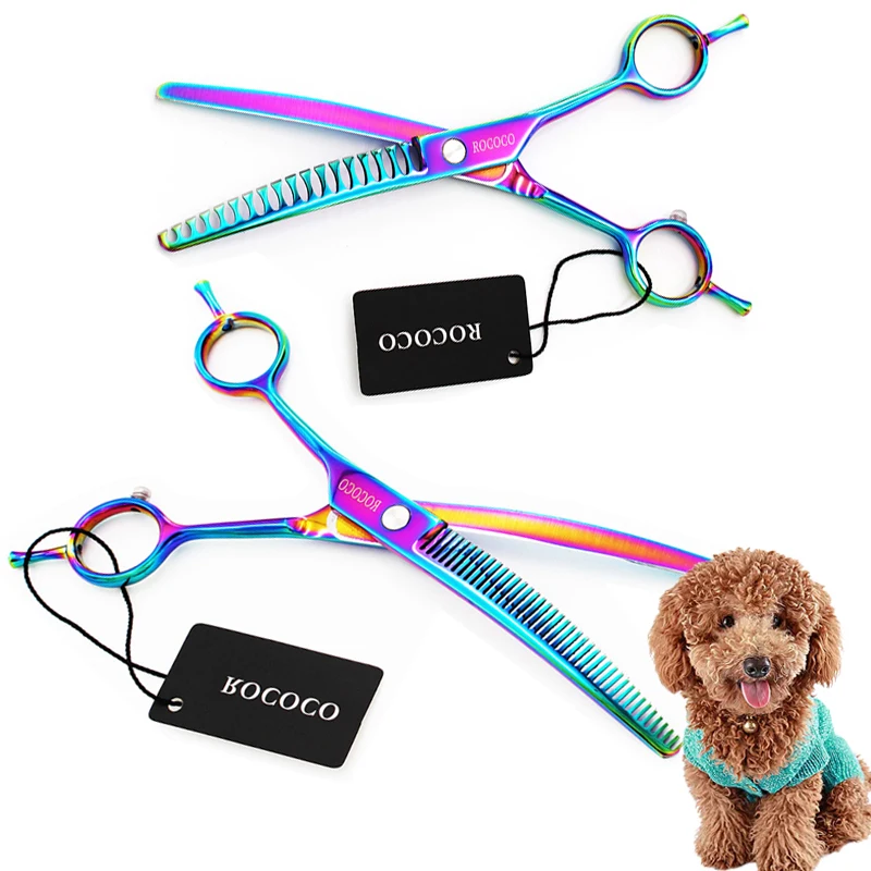 

Pet Shark Shears Grooming Thinning 6.5/7/8'' Scissors Clipper Tools Dogs Cut For Thinning Curved Professional Hair Downward Dog