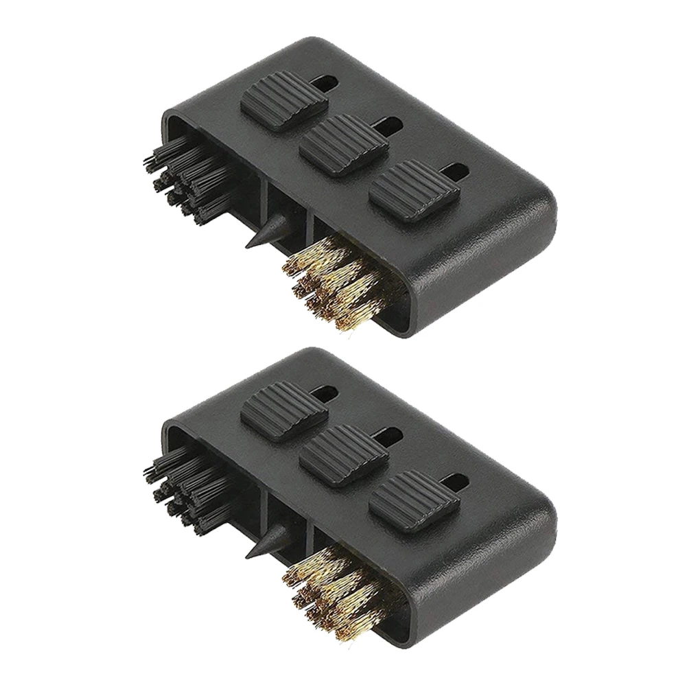 

2 Pieces 3-in-1 Portable Golf Club Brush Putter Groove Indoor Outdoor Sport Practice Cleaning Accessories Gift