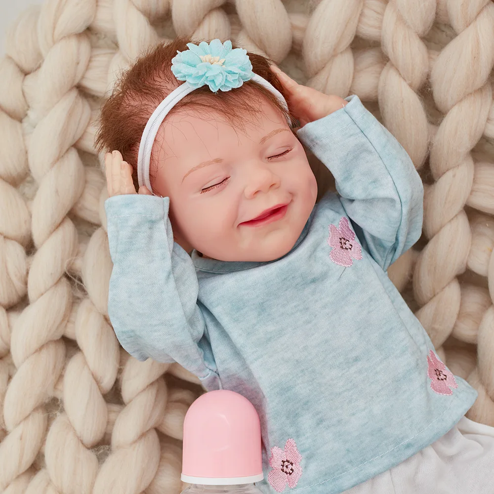 

18/22inch Micro Preemie Full Body Silicone Baby Doll Lifelike Mini Reborn Doll Surprice Children Anti-Stress Кукла Перерождения