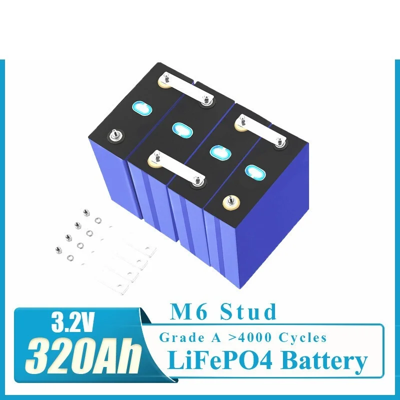 

3.2V 320AH cells Grade A 12V 24V 48V Lifepo4 320AH battery 12V 24V Rechargeable Battery Pack With Busbars