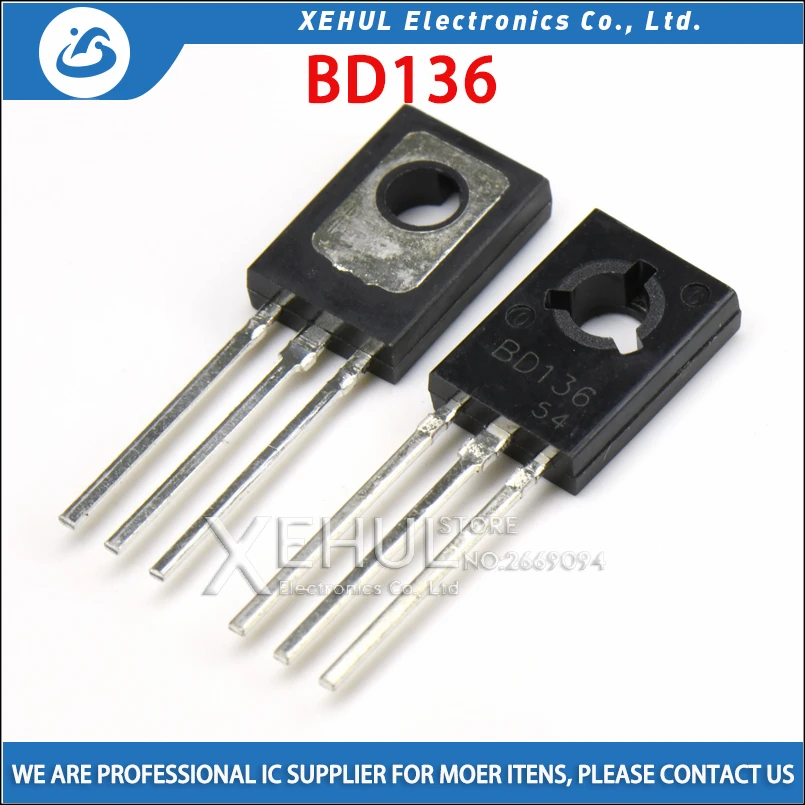

200PCS /500PCS /1000PCS New In-Line Power Transistor BD136 BD136G PNP 1.5A/45V TO-126 BD-136 Transistor