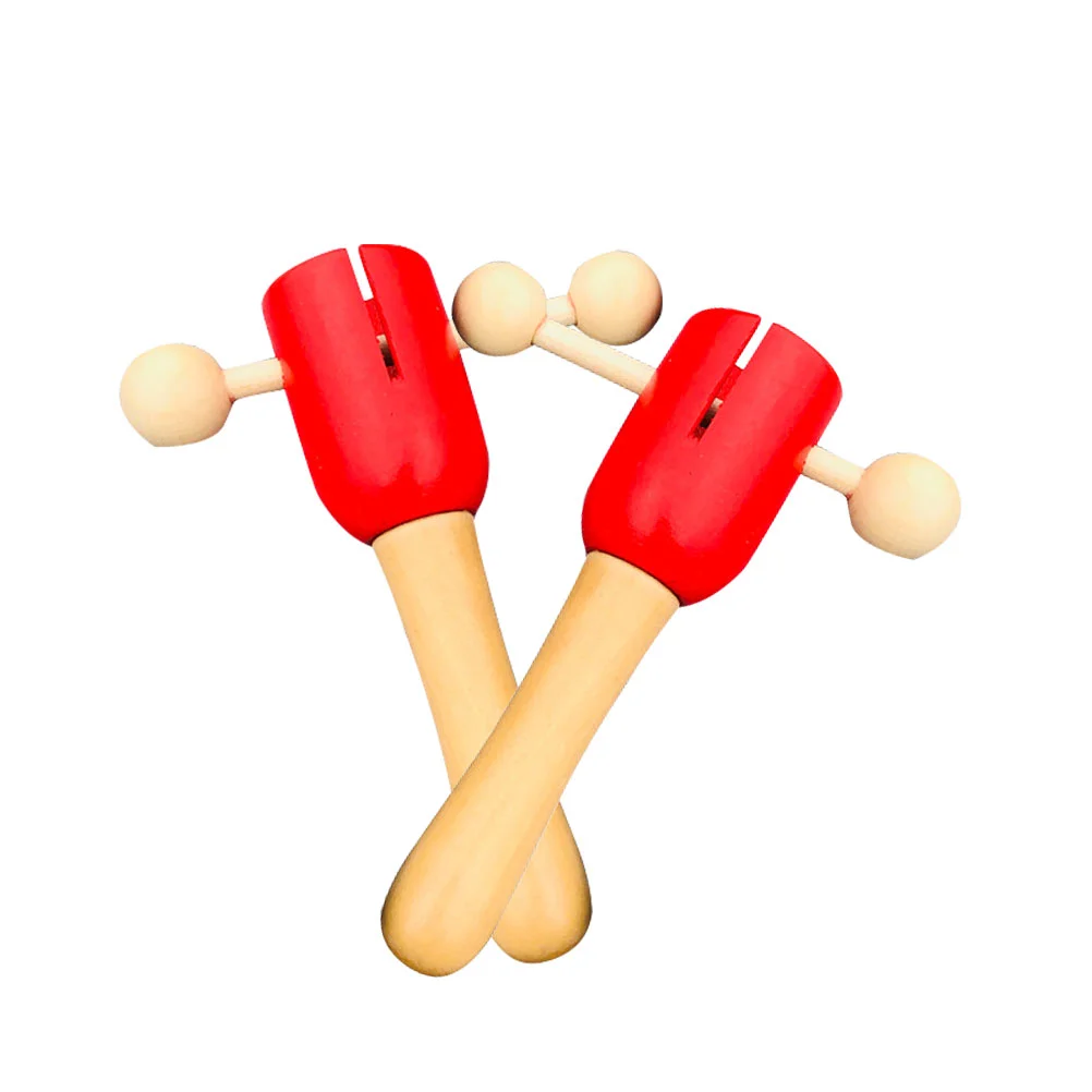 

2 Pcs Baby Handbell Wooden Handbell Playthings Baby Early Educational