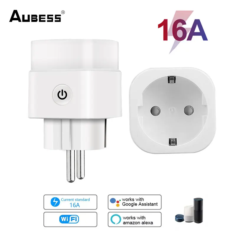 

Беспроводная розетка с дистанционным управлением Aubess, 16 А, Wi-Fi