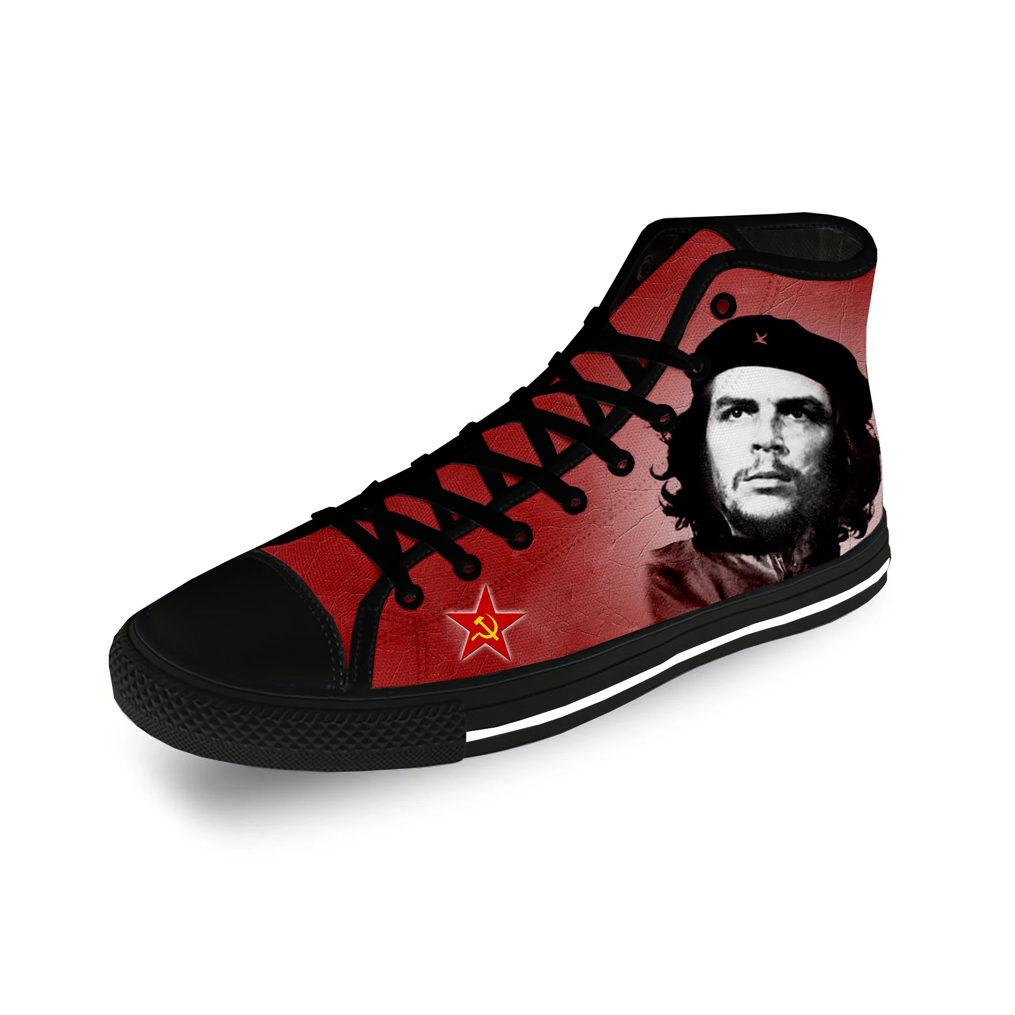 

Кроссовки Che Guevara с принтом героев коммунистической моды, повседневные холщовые туфли с высоким берцем и 3D принтом, легкие дышащие, для мужчин и женщин