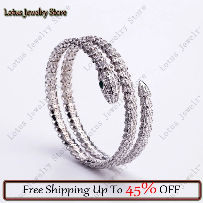 

The Silver Color Spring Snake Shape Double Circle Bracelet Fashion Temperament Women's Attending Banquet Luxury Jewelry