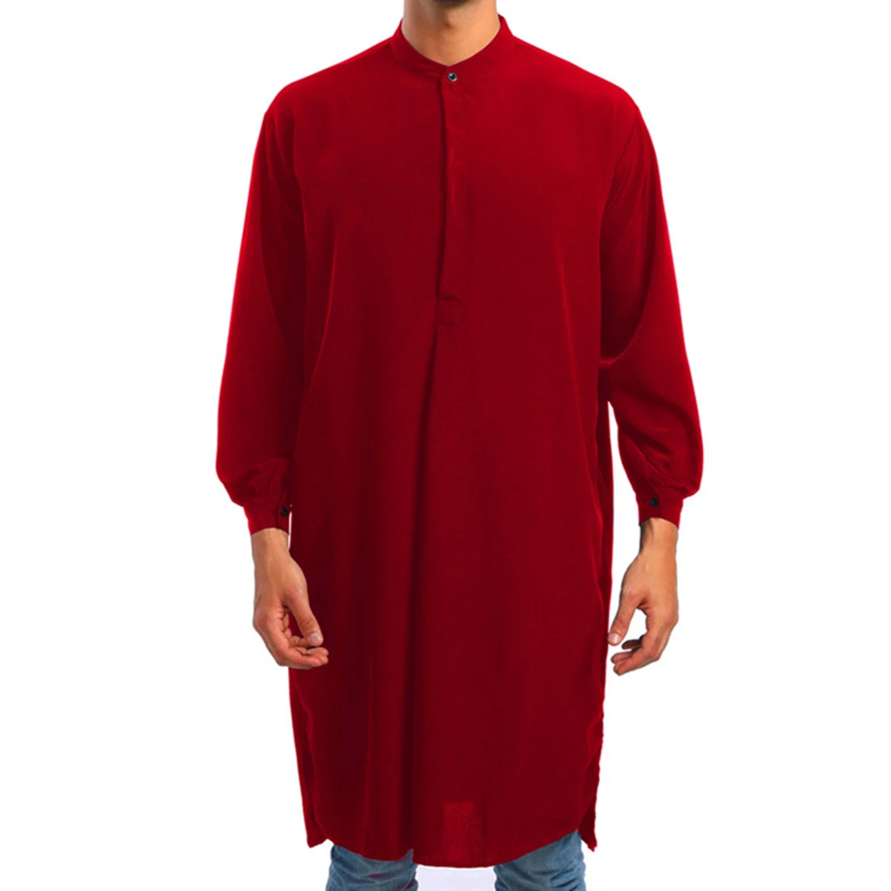 Thobe Jubba Kurta Men Abaya Dubai Islamic Shirts Top Long Sleeve Robe Saudi Arab Arabia Homme Kaftan Arabe Muslim Dress Clothing
