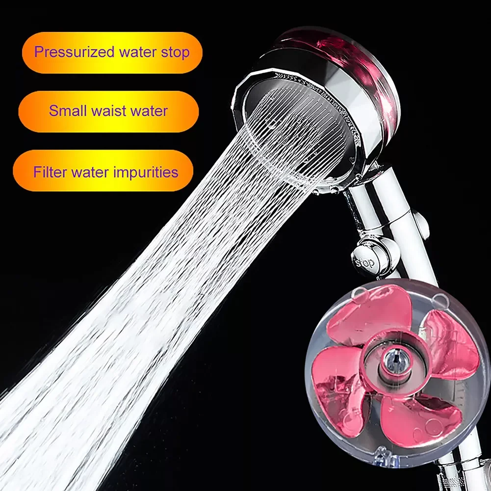 

High Pressure Little Waist Shower Head Water Saving 360 Rotated Massage With Fan Filter Element Sprayer Nozzle Bathroom Accessor
