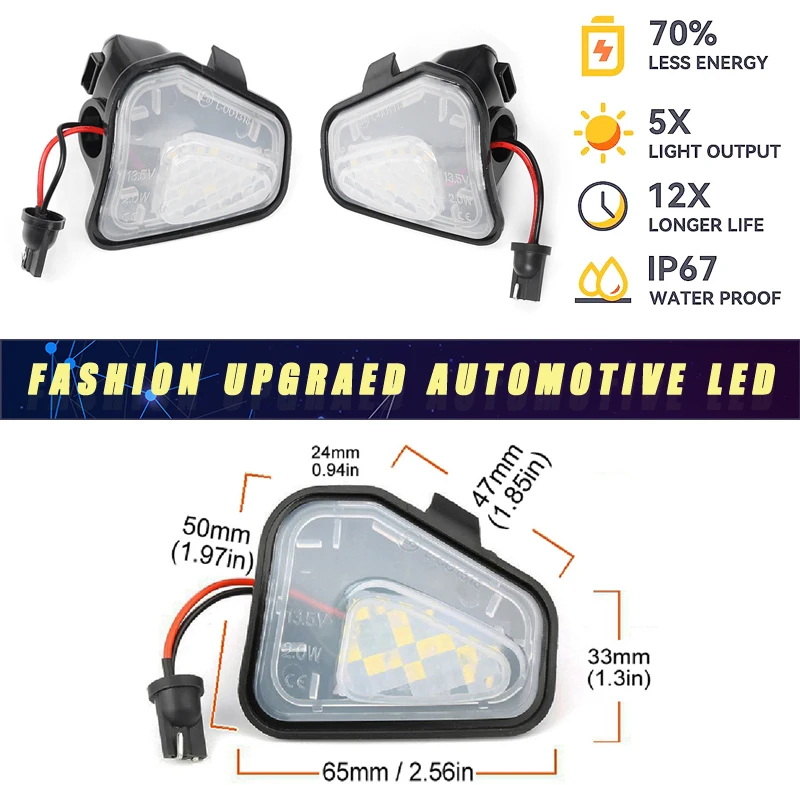 2 шт. светодиодные лампы под зеркалом приветствия для VW Passat CC Beetle Jetta Vento Scirocco EOS