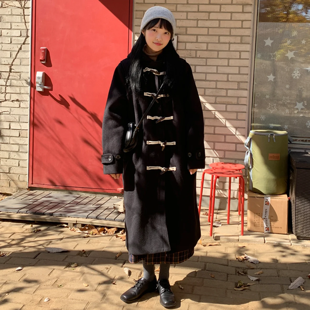 Женское Шерстяное Пальто С Капюшоном Ai. Модное Однотонное Длинное Зимнее В