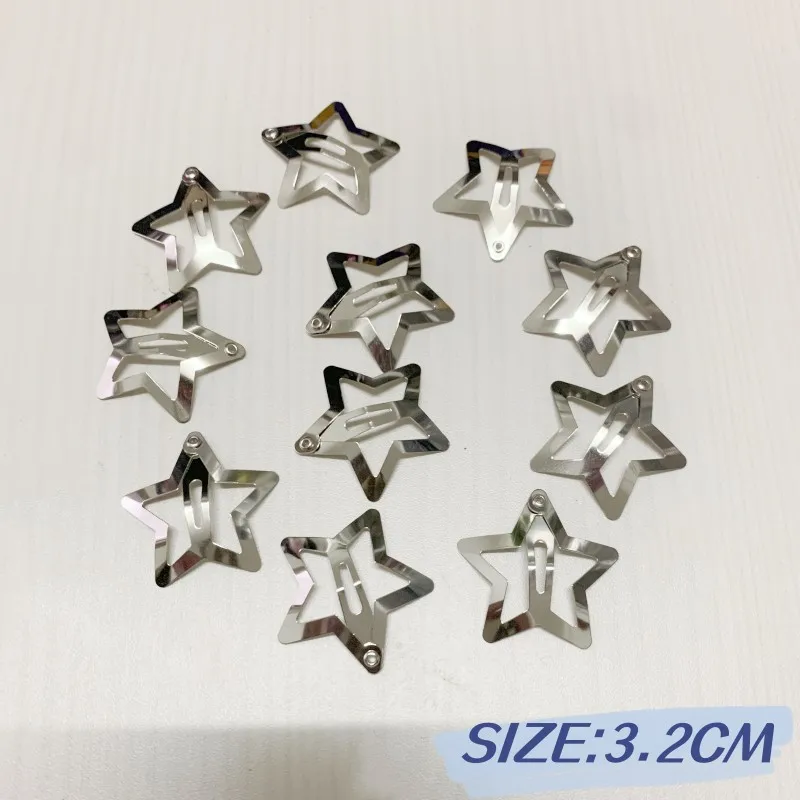 Заколка для волос с острыми звездочками 10 шт