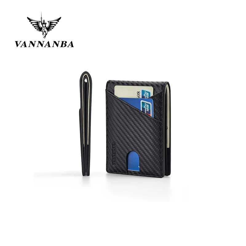 

VANNANBA Men's Ultra-thin Leather Wallet Slim RFID Blocking Bi-fold Credit Card Holder Minimalist with Gift Box