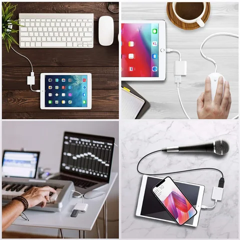 Адаптер Lightning/USB A/OTG для IPhone, устройство для зарядки клавиатуры, мыши, U-диска, камеры, конвертер данных для Iphone Otg