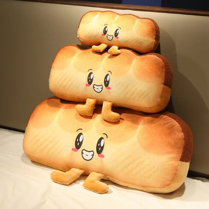 

3D Plush Pillow Cushion Gift Soft Stuffed Backrest Toys Birthday Funny Simulated Snack Bread Shape For Children Home Decor Girls