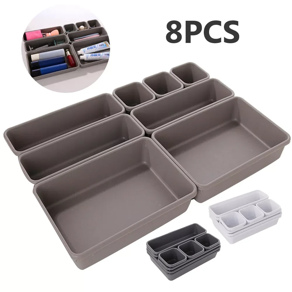 

8pcs/set Storage Drawer Storage Box Storage Organizer Box Drawer Make Up Brush Holder Storage Pot Jewellery Cover Home Storage