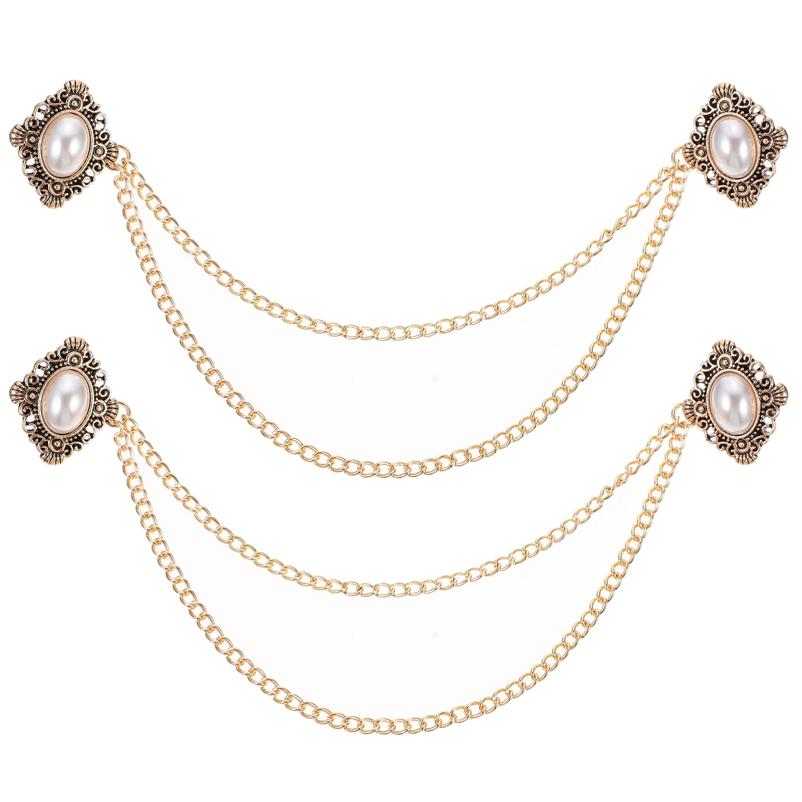 

2 Pcs Clothing Brooches Men Man Lapel Pin Suits Dresses Clip Alloy Clothes Accessories