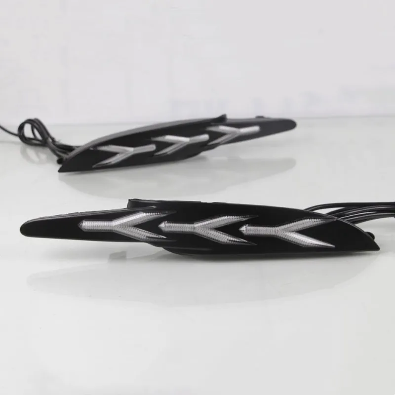 

Автомобиль 1 пара для Mazda 3 Axela 2017 2018 DRL светодиодный дневные ходовые огни с желтым потоковым поворотным сигналом