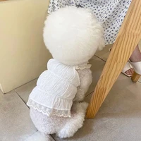 pet princess dress teddy dress dog summer clothes pet bichon white wedding dress puppy breathable clothes dog products