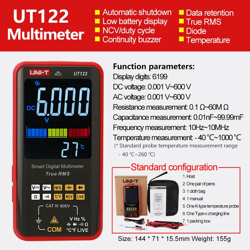 

UNI-T цифровой мультиметр UT121