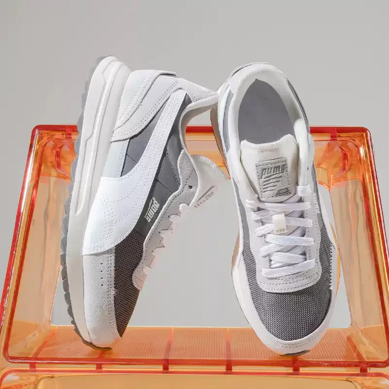 Фото Кроссовки PUMA Retro - кожаные, с тиснением, сетчатые, дышащие, с толстой подошвой, противоскользящие, модные спортивные кроссовки - 397377-08 №5