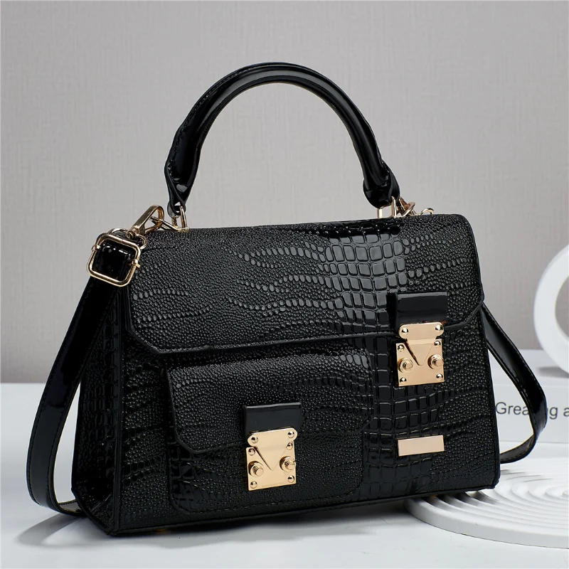 Women's 2023 Popular Crossbody Bags High Quality Handbag Crocodile Pattern PU Retro Single-Shoulder Bag Commuter Storage Satchel